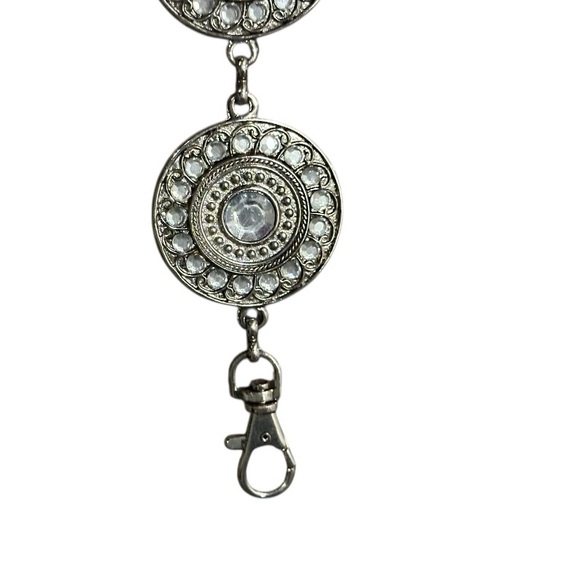 Silver Medallion Crystal Adorned Chain Belt For Women Boho, Western, Cowgirl - Picture 8 of 15